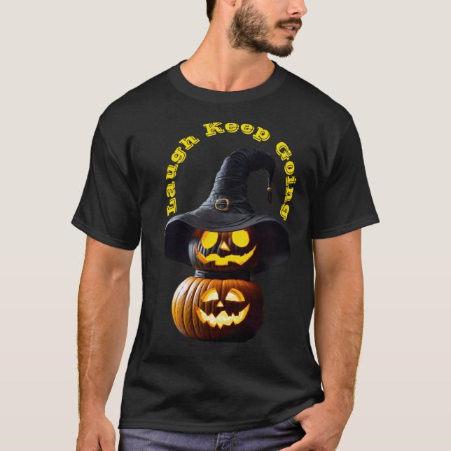 Spooky Evil Bender med Witch Hat och Pumpkin T Shirt (Framsida)