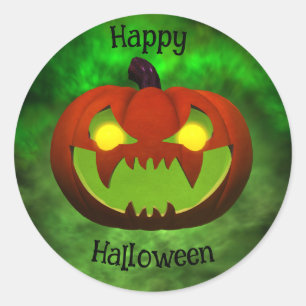 Spooky Evil Halloween Pumpkin Runt Klistermärke