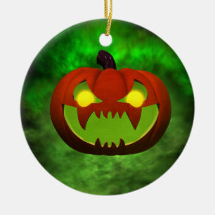 Spooky Evil HalloweenPumpkin Julgransprydnad Keramik