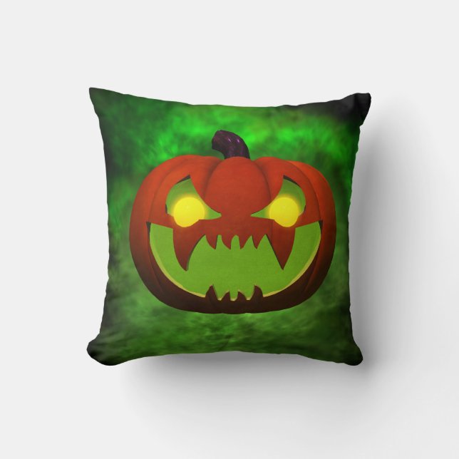 Spooky Evil HalloweenPumpkin Kudde (Framsida)