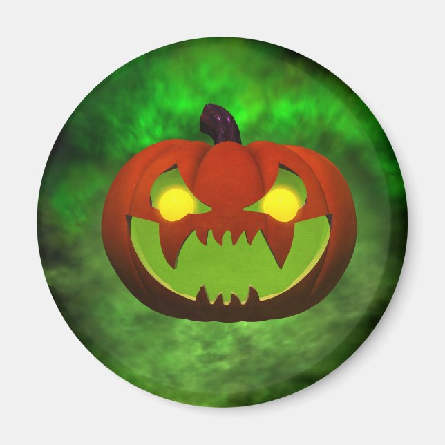 Spooky Evil HalloweenPumpkin Magnet (Framsidan)