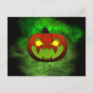 Spooky Evil HalloweenPumpkin Vykort