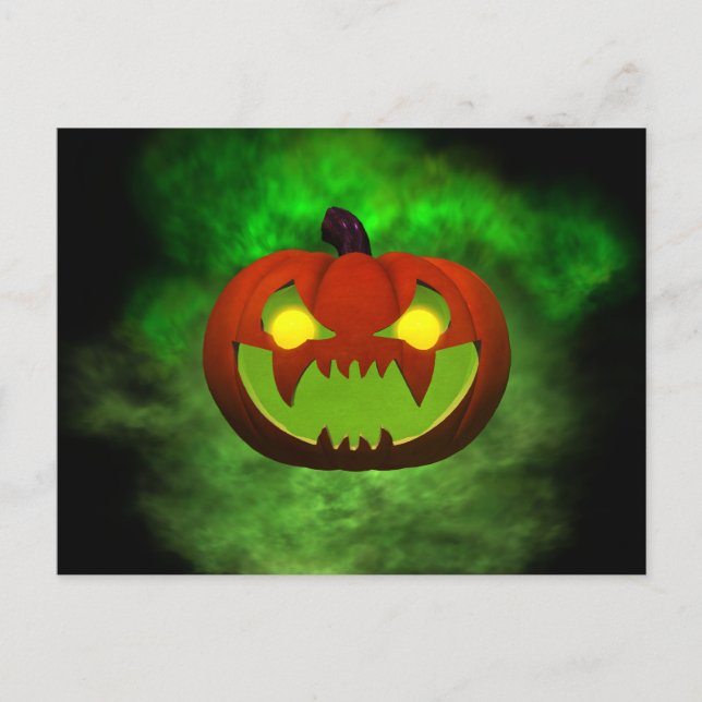 Spooky Evil HalloweenPumpkin Vykort (Framsida)