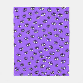 Spooky Evil Ögon Lila Halloween Fleecefilt