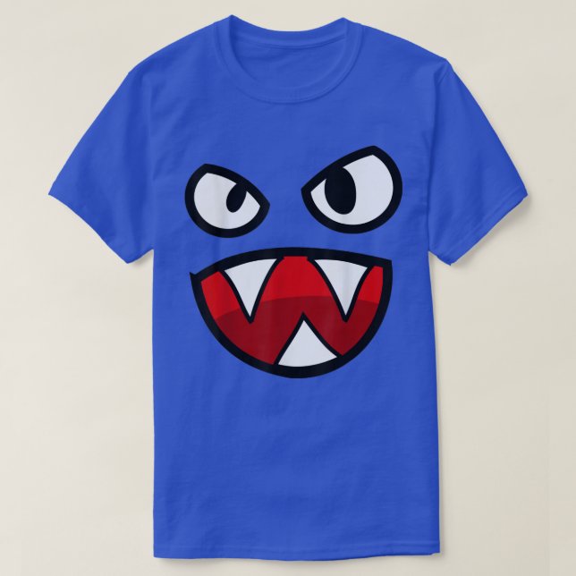 Spooky Face , Scary Angry Face Pointy Teeth  T Shirt (Design framsida)