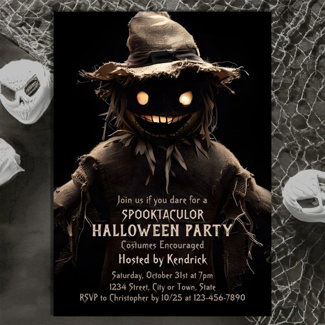 Spooky Fågelskrämma Halloween Costume Party Inbjudningar (Skapare uppladdad)