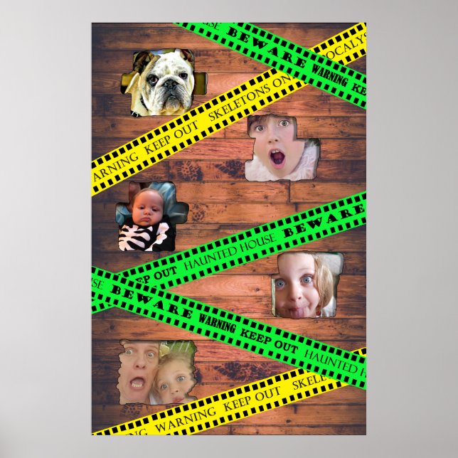 Spooky Family Photos Halloween Caution Tape Poster (Framsidan)
