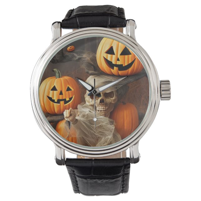 Spooky Fånig Halloween Watch for Man Armbandsur (Framsida)