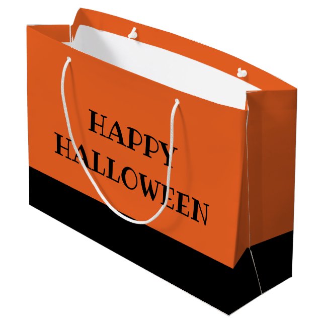 Spooky Färg - Deep Orange & Black Large Gift Bag (Baksidan Vinklad)