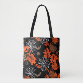 Spooky festive orange Black vibrant Halloween Tygkasse