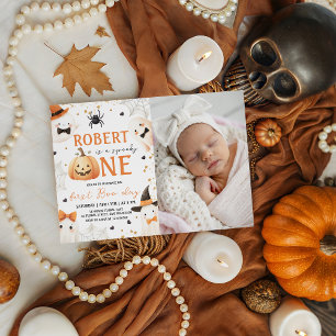 Spooky First Birthday Photo Inbjudan
