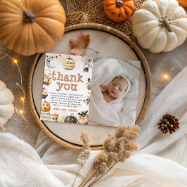 Spooky First Birthday Photo Tack Inbjudningar