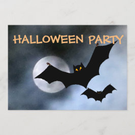 Spooky Fladdermöss Halloween-inbjudningar Inbjudningar