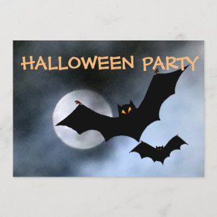 Spooky Fladdermöss Halloween-inbjudningar Inbjudningar