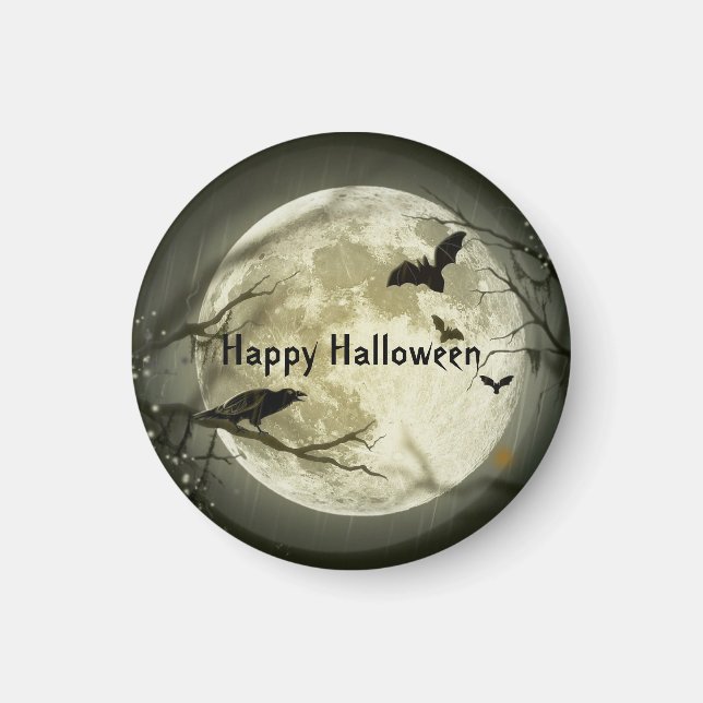 Spooky Fladdermöss Halloween Magnet (Framsidan)