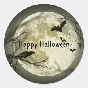 Spooky Fladdermöss Halloween Runt Klistermärke