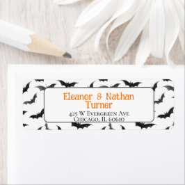 Spooky Fladdermus Anpassningsbar Halloween Returadress Etikett
