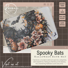 Spooky Fladdermus Halloween Bath Mat