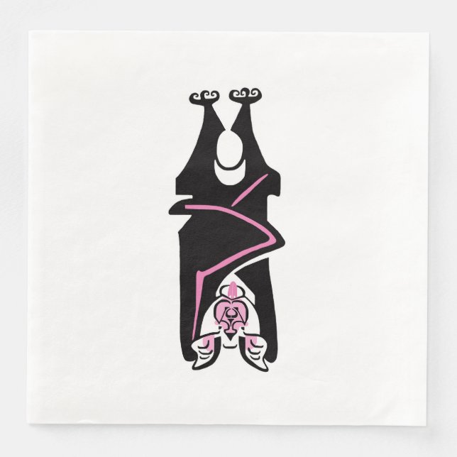 Spooky FLADDERMUS - Halloween Pappersservett (Framsida)