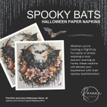 Spooky Fladdermus Halloween Pappra Napkins