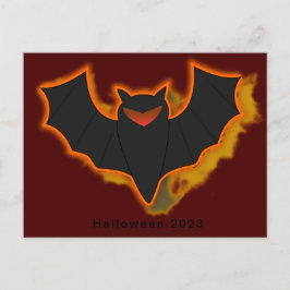 Spooky Fladdermus Halloween-vykort - rött tema Helg Vykort