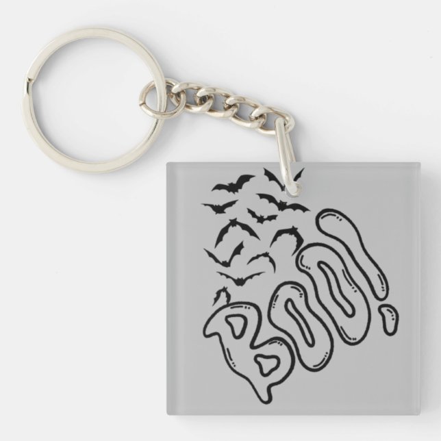 Spooky Fladdermus och Boo Halloween Design Design (Framsidan)