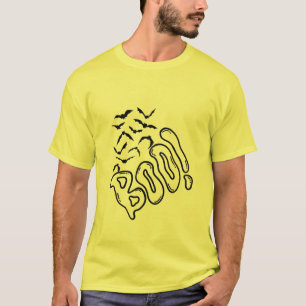 Spooky Fladdermus och Boo Halloween Design Design T Shirt