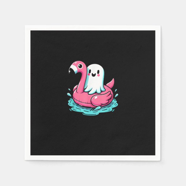 Spooky Flamingo Funny Spooky Summer Summerween Pappersservett (Framsidan)