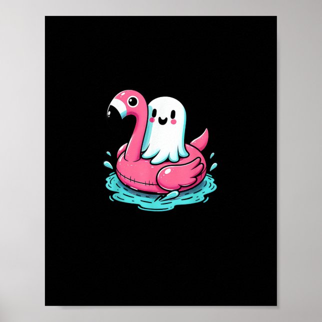 Spooky Flamingo Funny Spooky Summer Summerween Poster (Framsidan)