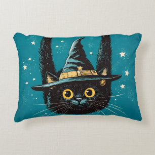 Spooky Flies Black Cat Witch Prydnadskudde
