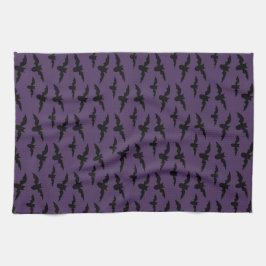 Spooky Flies Fladdermus Mönster Lila Kitchen Towel Kökshandduk