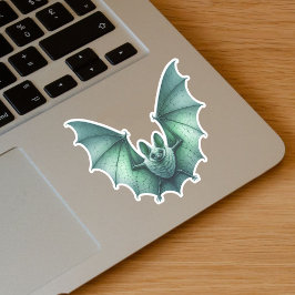 Spooky Flies Grönt Glowing Fladdermus Vingar Sprea Klistermärken