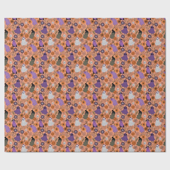 Spooky floral presentpapper (Seam)