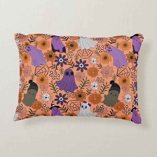 Spooky floral prydnadskudde (Baksidan)