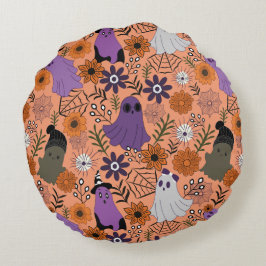 Spooky floral rund kudde