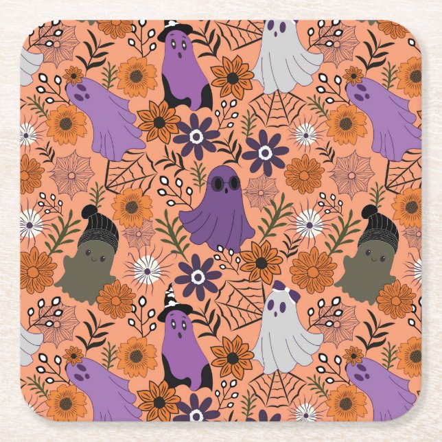 Spooky floral underlägg papper kvadrat (Framsidan)