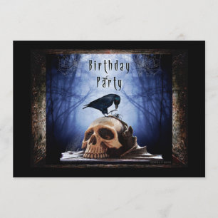 Spooky Födelsedagsfest inbjudan - Raven