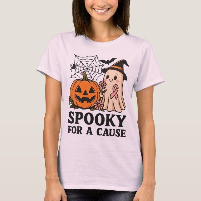 Spooky för en orsak - Cute Ghost Halloween T Shirt (Framsida)