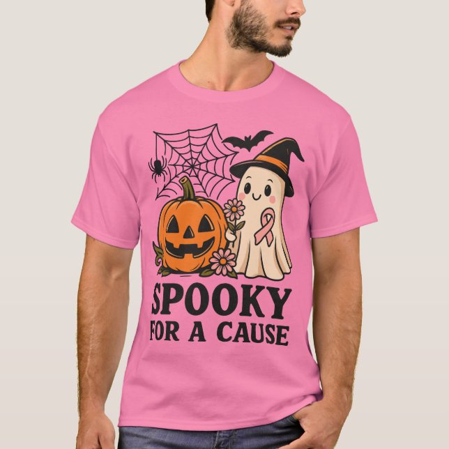 Spooky för en orsak - Cute Ghost Halloween T Shirt (Framsida)