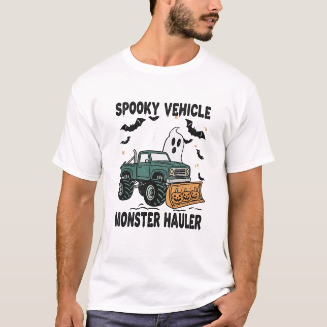 Spooky Fordon Monster Hauler T Shirt (Framsida)