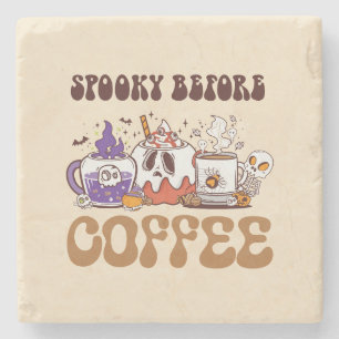 Spooky före kaffe stenunderlägg