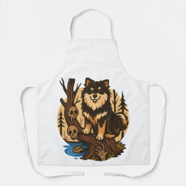 Spooky Forest Dog with Skulls Horror Art