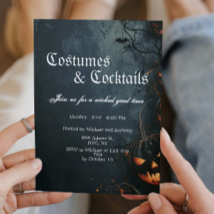 Spooky Forest och Pumpkins Halloween Inbjudningar