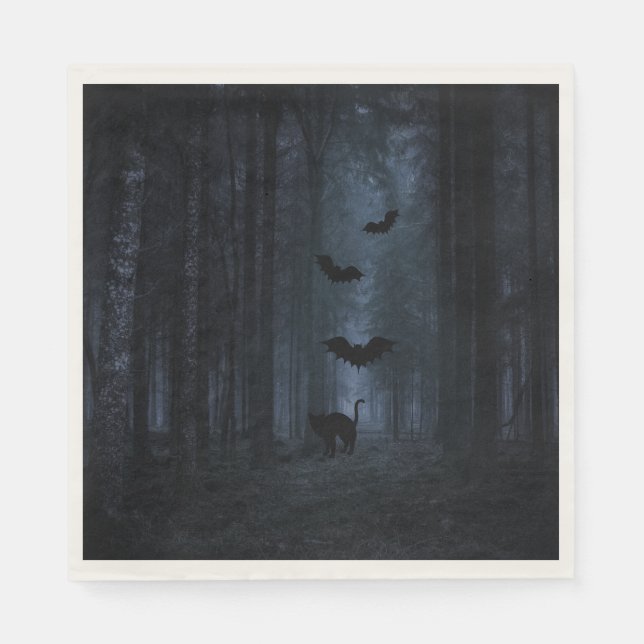 Spooky Forest på Night Halloween Pappersservett (Framsidan)