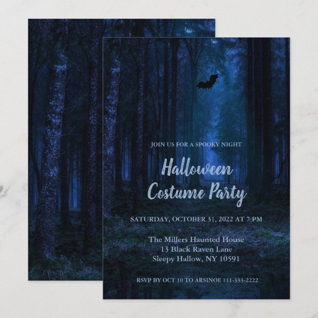 Spooky Forest vid inbjudan till Nattan Halloween f (Fram/baksida)