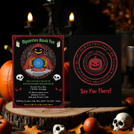 Spooky Fortune Teller Fantasy Gothic Halloween Inbjudningar