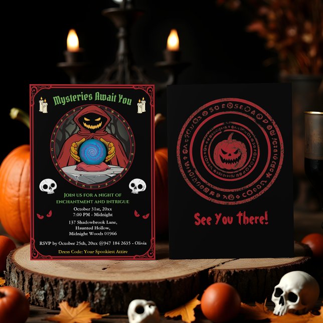 Spooky Fortune Teller Fantasy Gothic Halloween Inbjudningar (Skapare uppladdad)