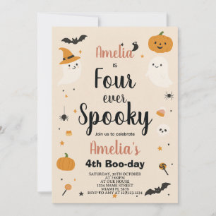 Spooky Four nånsin Kids Halloween Birthday Inbjuda Inbjudningar