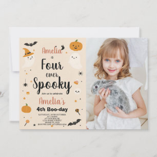 Spooky Four nånsin Kids Halloween Birthday Inbjuda Inbjudningar