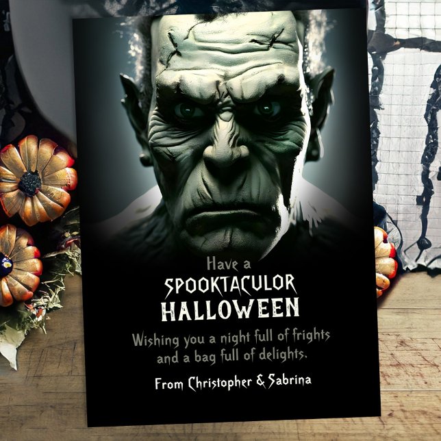 Spooky Frankensteins monster Halloween Hälsning Julkort (Skapare uppladdad)